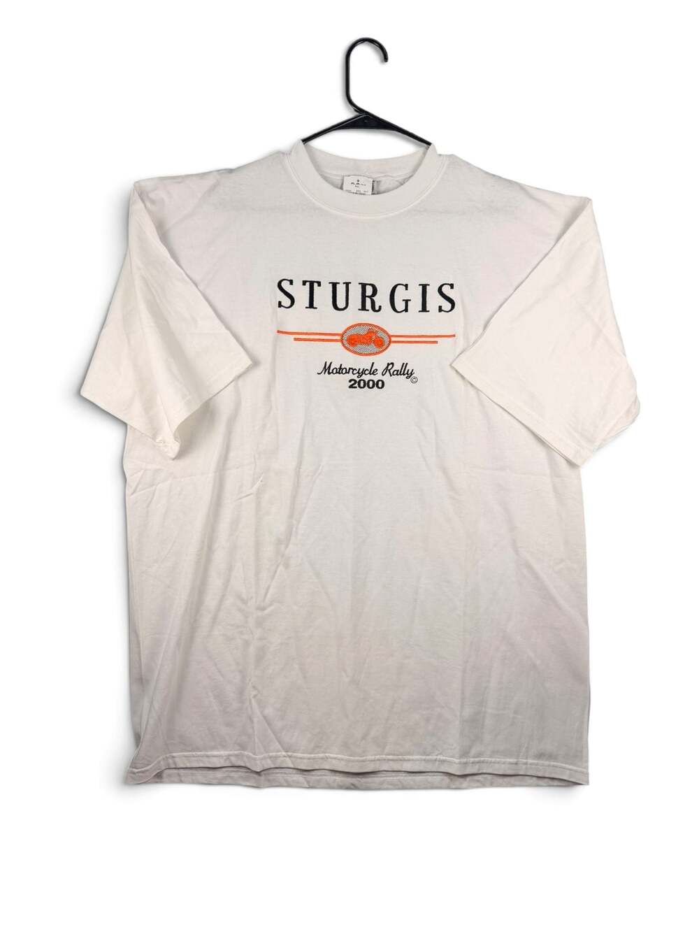 Vintage 2000 Sturgis Motorcycle Rally Embroidered White T-Shirt XXL